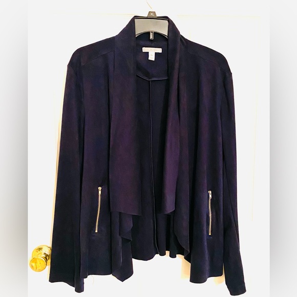 Dana Buchman Women's Dark Blue Drape Jacket XL - Picture 1 of 5